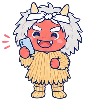 スマホに話しかけるなまはげ